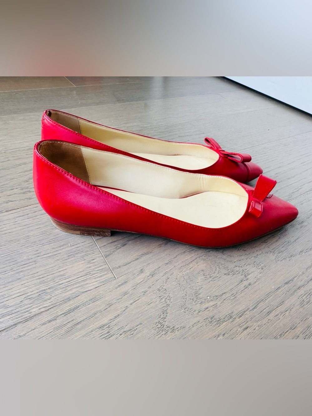 Sarah Flint Natalie Red Leather Ballet Flats - US Size 7